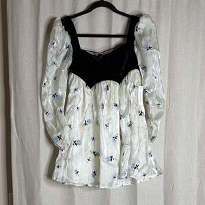 For love and lemons size XXS Elegant Black and White Floral Women's dress